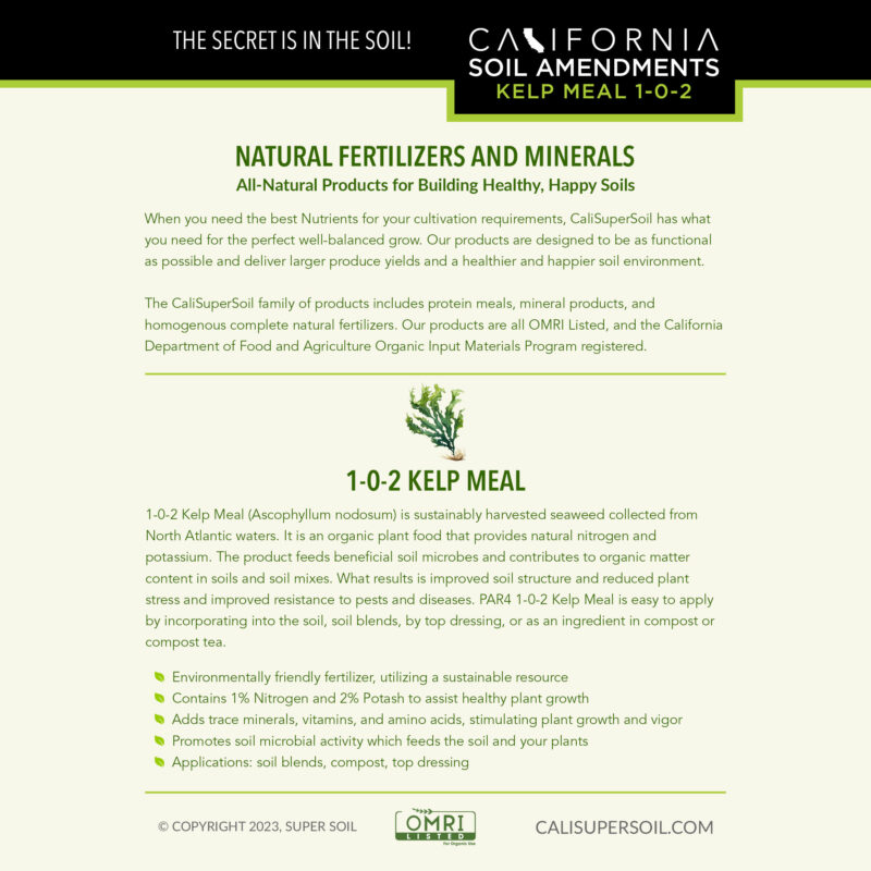 Kelp Meal back label