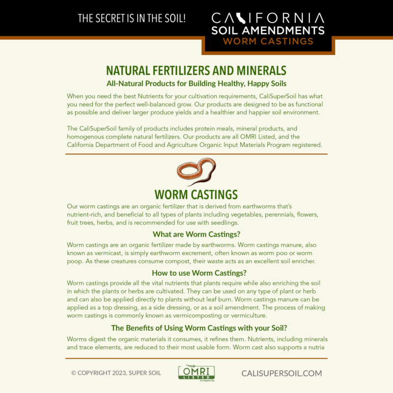 Worm Castings back label